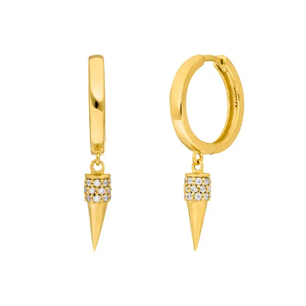 Leaf Jewelry Creole Single Stud, 18 K Gelbgold Vergoldet