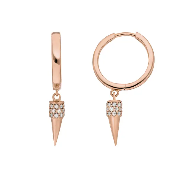 Leaf Jewelry Creole Single Stud, 18 K Rosegold Vergoldet