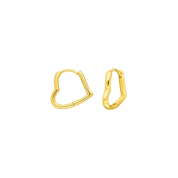 Leaf Jewelry Creole TINY HEART, 18 K Gelbgold vergoldet