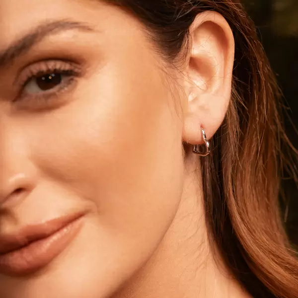 Leaf Jewelry Creole TINY HEART, 18 K Rosegold Vergoldet