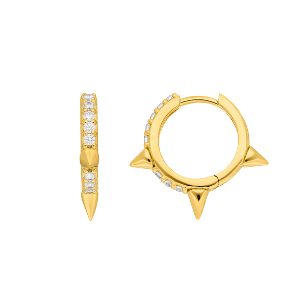 Leaf Jewelry Creole Triple Stud, 18 K Gelbgold Vergoldet