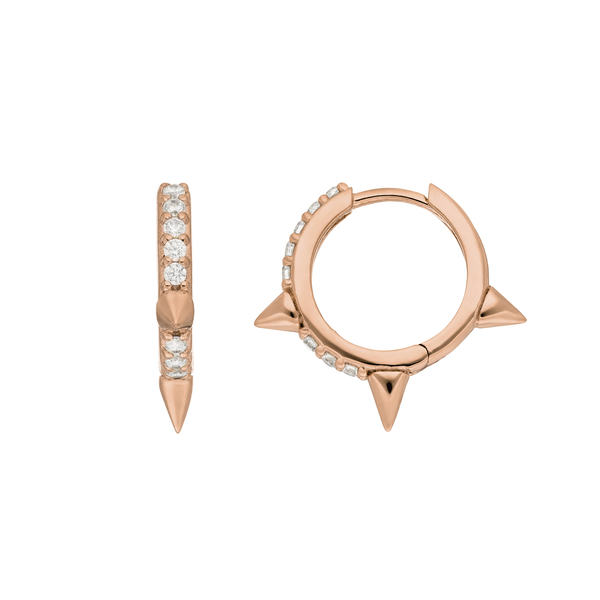 Leaf Jewelry Creole Triple Stud, 18 K Rosegold Vergoldet