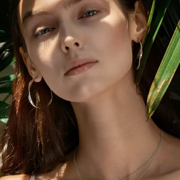 Leaf Jewelry Creole Twist, 40mm, 18 K Gelbgold Vergoldet