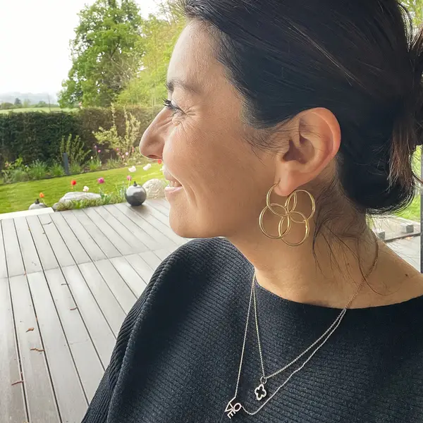 Leaf Jewelry Creolen Clover Charm, Groß, 18 K Gelbgold Vergoldet