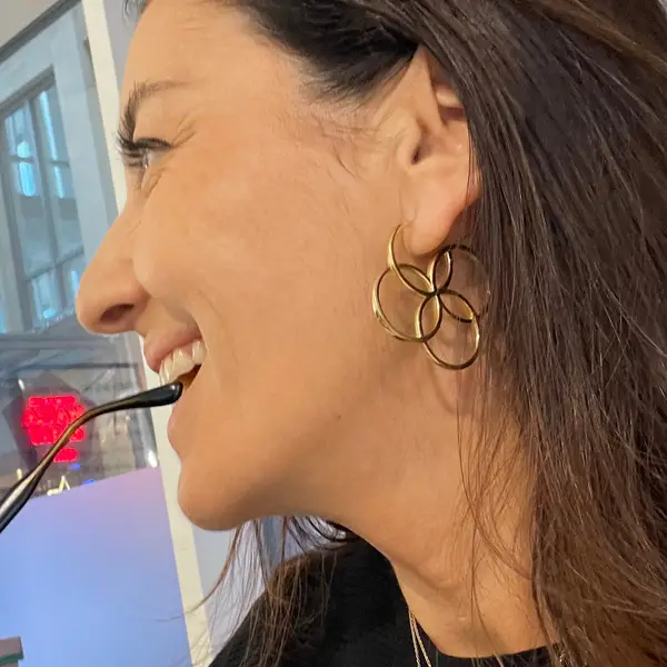 Leaf Jewelry Creolen Clover Charm, Groß, 18 K Gelbgold Vergoldet