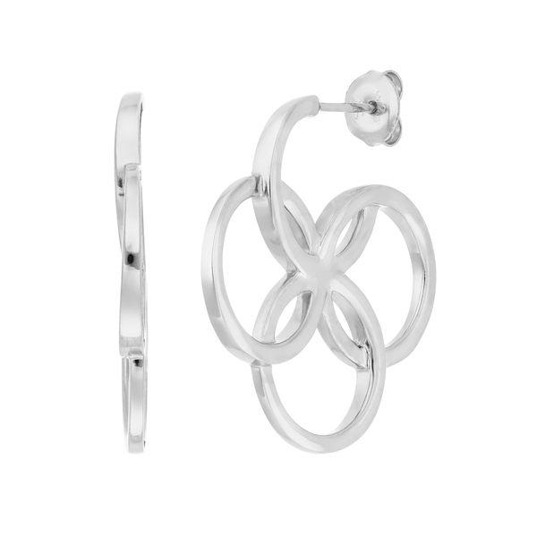 Leaf Jewelry Creolen Clover Charm, Klein, 925 Sterlingsilber
