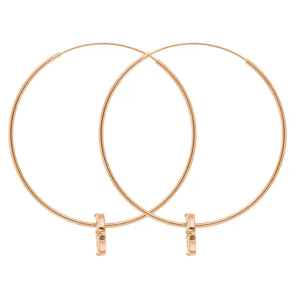 Leaf Jewelry Creolen Zirkonia Flower, 18 K Rosegold Vergoldet