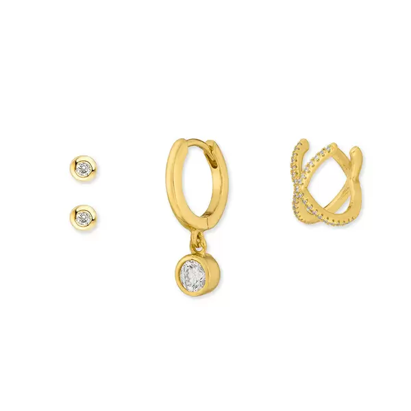 Leaf Jewelry Ear Mix, 4-er Set, 18 K Gelbgold Vergoldet