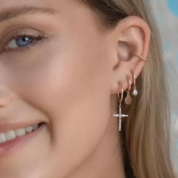 Leaf Jewelry Ear Mix, 5-er Set, 18 K Rosegold Vergoldet