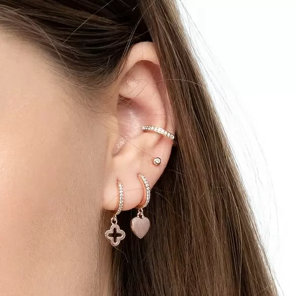 Leaf Jewelry Ear Mix, 5-er Set, 18 K Rosegold Vergoldet