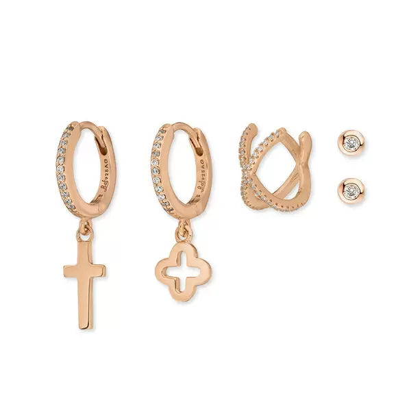 Leaf Jewelry Ear Mix, 5-er Set, 18 K Rosegold Vergoldet