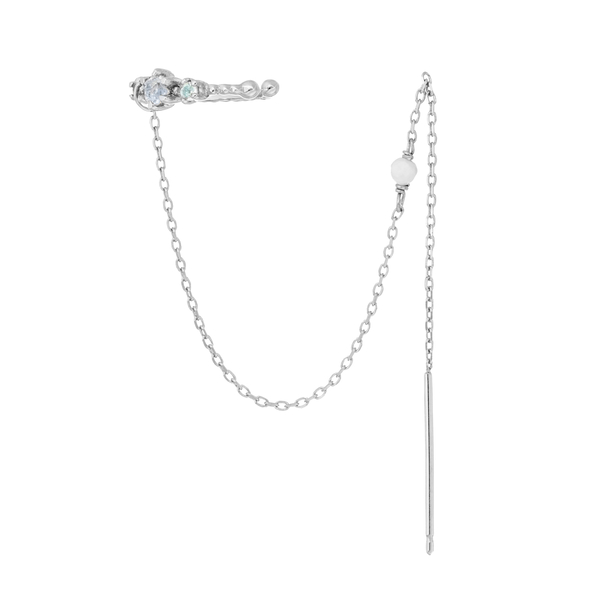 Leaf Jewelry Earcandy, Mondstein/Blauer Topaz, 925 Sterlingsilber