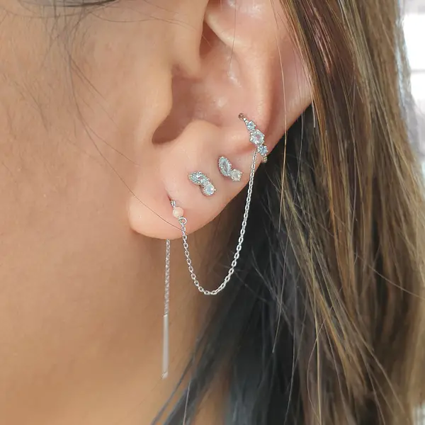 Leaf Jewelry Earcandy, Rosenquarz/Amethyst, 925 Sterlingsilber