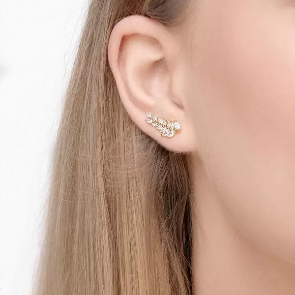 Leaf Jewelry Earclimber Floral, 18 K Gelbgold Vergoldet