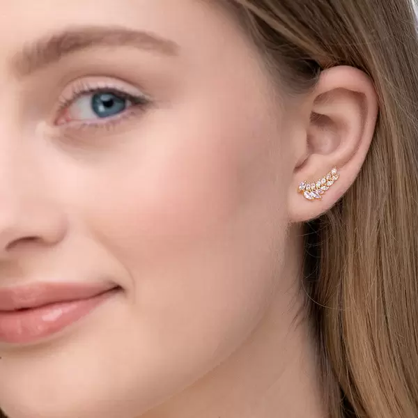 Leaf Jewelry Earclimber Floral, 18 K Gelbgold Vergoldet