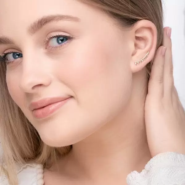 Leaf Jewelry Earclimber Memory II, 18 K Gelbgold Vergoldet
