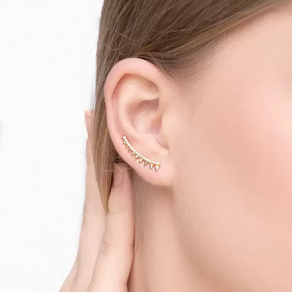 Leaf Jewelry Earclimber Memory II, 18 K Gelbgold Vergoldet