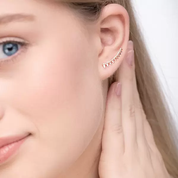 Leaf Jewelry Earclimber Memory II, 18 K Rosegold Vergoldet