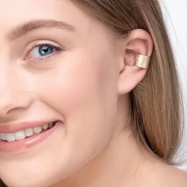 Leaf Jewelry Earcuff Matt, 10mm, 18 K Rosegold Vergoldet