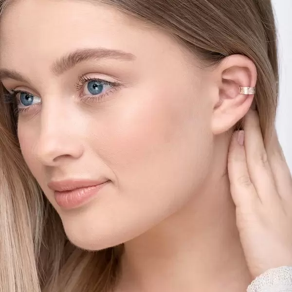 Leaf Jewelry Earcuff Matt, 4mm, 18 K Rosegold Vergoldet