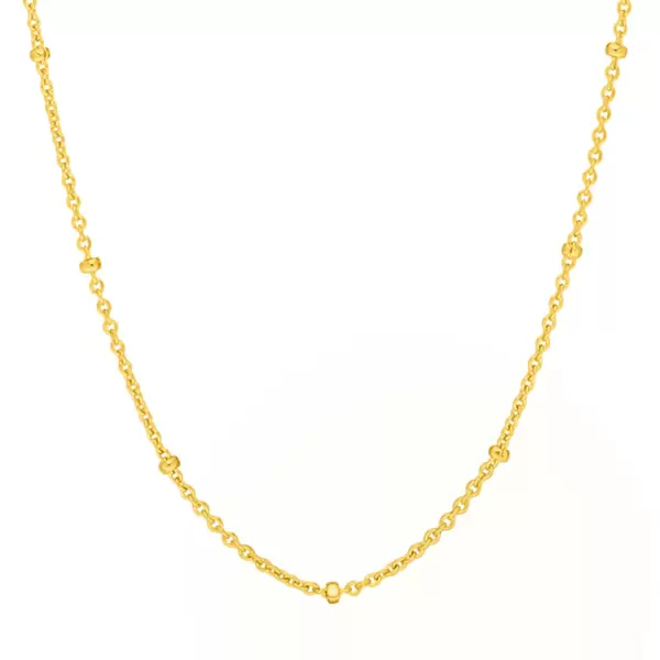 Leaf Jewelry Gliederkette Mit Kugeln, 55cm, 18 K Gelbgold Vergoldet