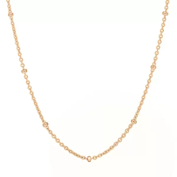 Leaf Jewelry Gliederkette Mit Kugeln, 55cm, 18 K Rosegold Vergoldet