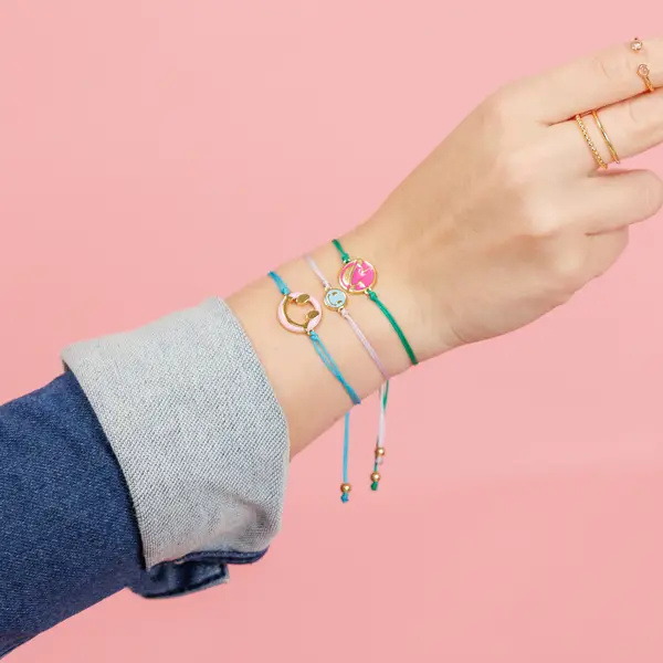 Leaf Jewelry Glücksarmband "Joy" EMOJI, 18 K Gelbgold Vergoldet