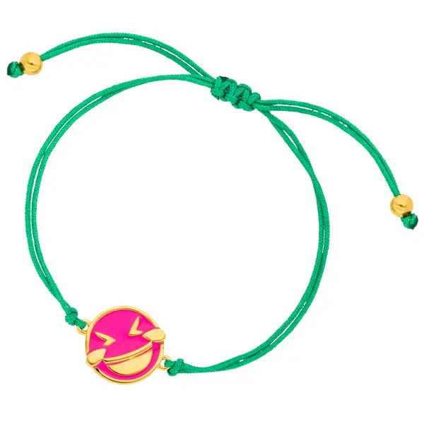 Leaf Jewelry Glücksarmband "LOL" EMOJI, 18 K Gelbgold vergoldet