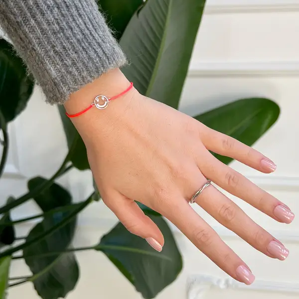 Leaf Jewelry Glücksarmband Smiley, 18 K Rosegold Vergoldet, Grau