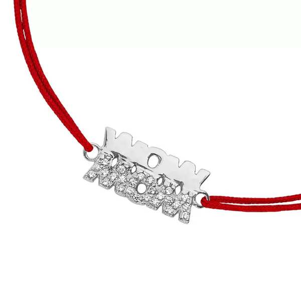 Leaf Jewelry Glücksarmband WOW MOM, 925 Sterlingsilber, Rot