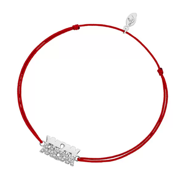Leaf Jewelry Glücksarmband WOW MOM, 925 Sterlingsilber, Rot