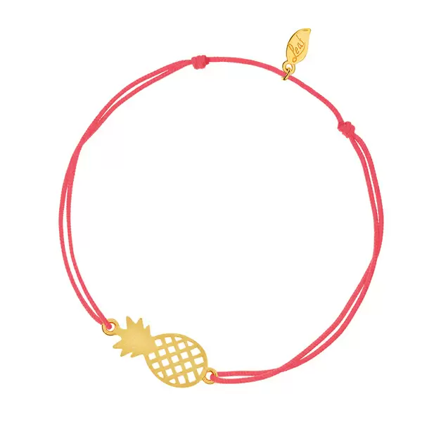 Leaf Jewelry Glücksbändchen Ananas, Gelbgold Vergoldet