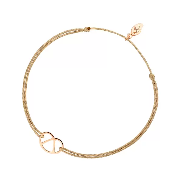 Leaf Jewelry Glücksbändchen "Brezn", 18 K Rosegold vergoldet, Beige