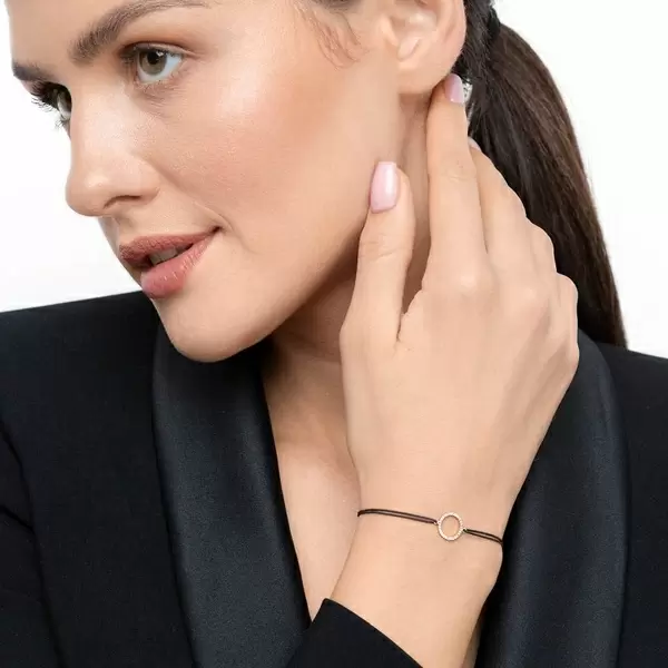 Leaf Jewelry Glücksbändchen Circle Mit Diamanten, 18 K Gelbgold,Beige