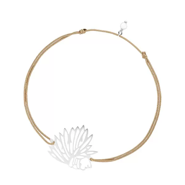 Leaf Jewelry Glücksbändchen Ethno, 925 Sterlingsilber, Beige