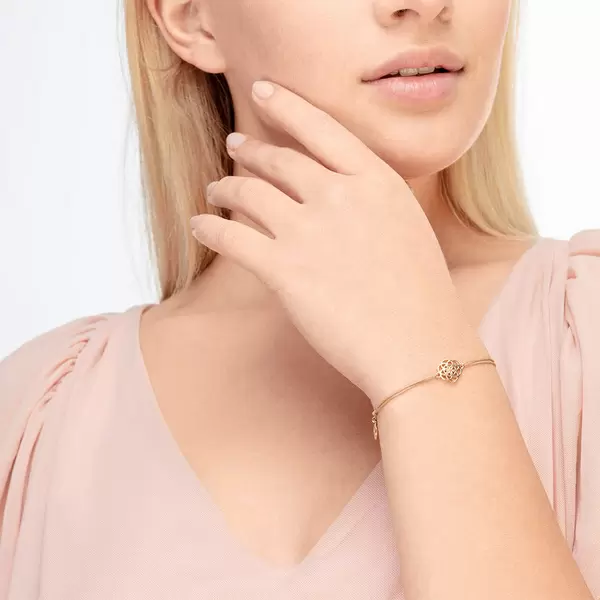 Leaf Jewelry Glücksbändchen Flower Of Life, 18K Gelbgold Vergoldet, Fuchisa