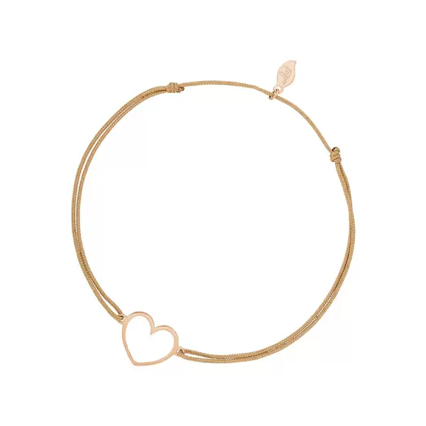 Leaf Jewelry Glücksbändchen GENTLE HEART, 14 K Rosegold, Beige