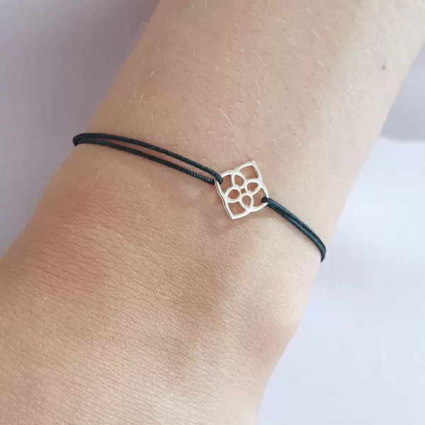 Leaf Jewelry Glücksbändchen Heart Flower, 18 K Rosegold Vergoldet, Beige