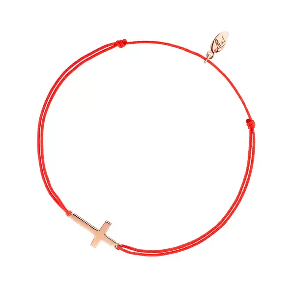 Leaf Jewelry Glücksbändchen Hufeisen, 18 K Rosegold Vergoldet, Koralle