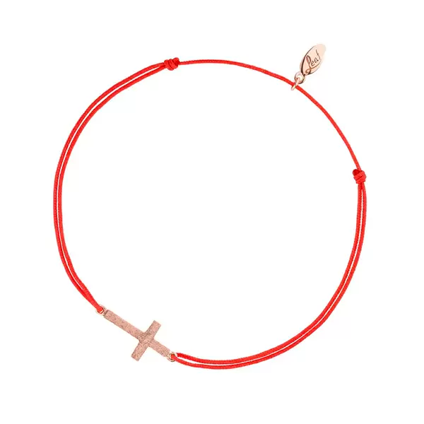 Leaf Jewelry Glücksbändchen Hufeisen, 18 K Rosegold vergoldet, Koralle