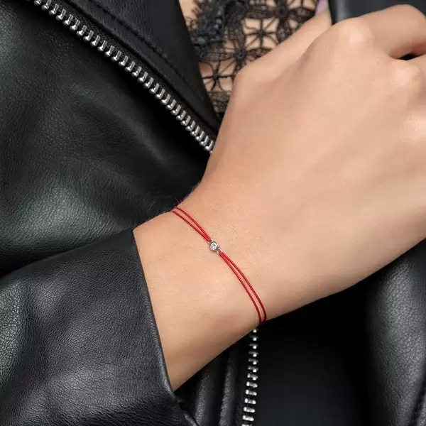 Leaf Jewelry Glücksbändchen "my First Diamond", 14K Weißgold, Beige