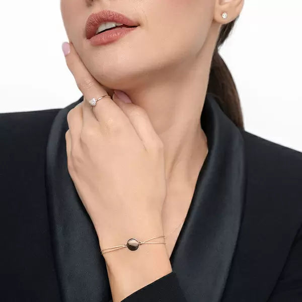 Leaf Jewelry Glücksbändchen Plate, 14 K Rosegold, Beige