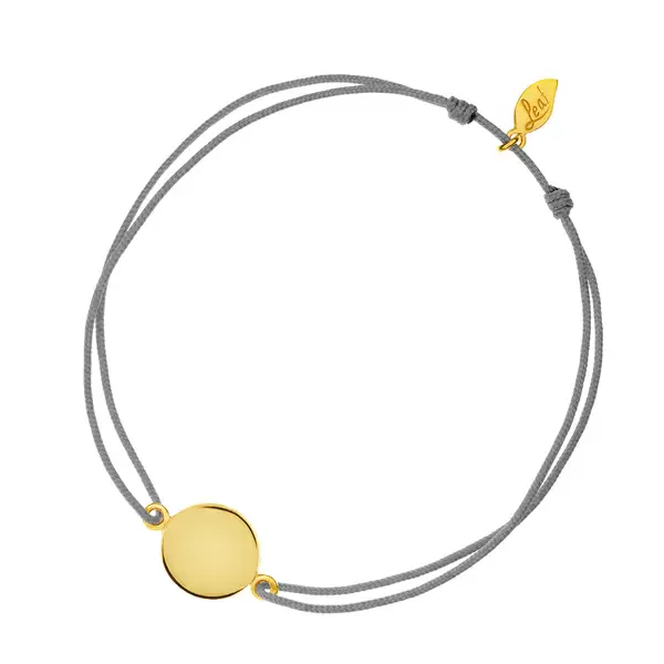 Leaf Jewelry Glücksbändchen Slices, 18 K Gelbgold Vergoldet, Grau