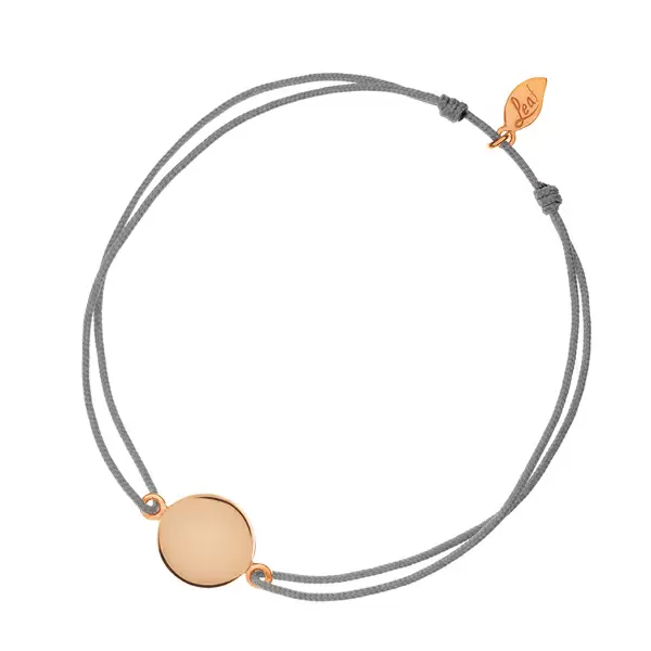 Leaf Jewelry Glücksbändchen Slices, Silber Rosé Vergoldet, Grau