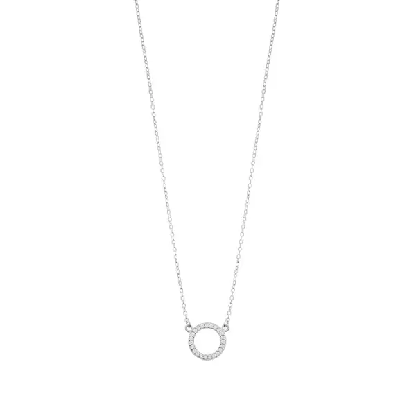 Leaf Jewelry Glückskettchen Circle mit Zirkonia, Silber