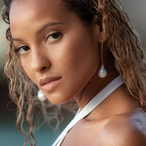 Leaf Jewelry Halbcreole Barockperle, 18 K Gelbgold Vergoldet