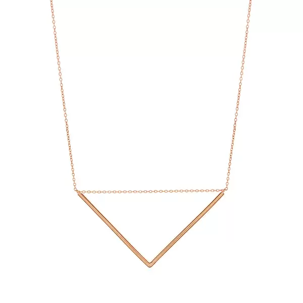 Leaf Jewelry Halskette Big Triangle, 18 K Rosegold vergoldet