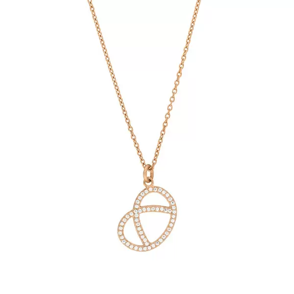 Leaf Jewelry Halskette Brezn Mit Zirkonia, 18 K Rosegold Vergoldet