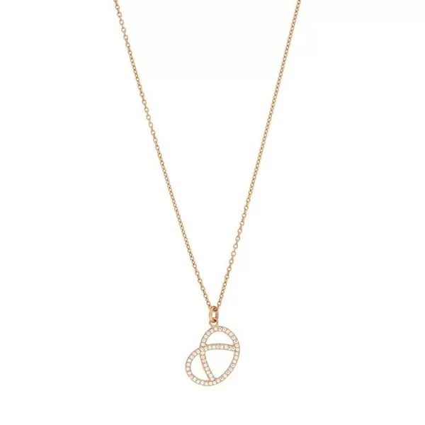 Leaf Jewelry Halskette Brezn mit Zirkonia, 18 K Rosegold vergoldet