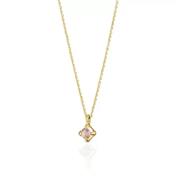 Leaf Jewelry Halskette Cabochon, Mondstein, 14 K Gelbgold